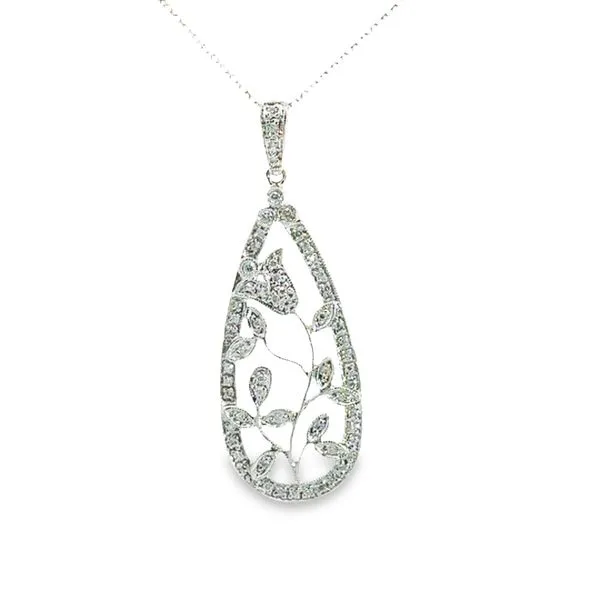 18K White Gold Diamond Flower Pendant Monarch Jewelry Winter Park, FL
