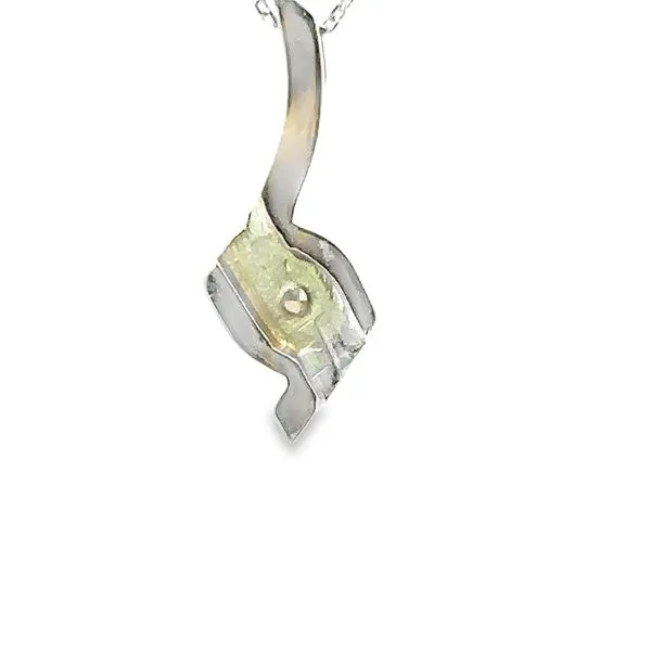 14Karat White Gold Freeform Pendant with one 1.0 carat Round Diamond 160-00219 Image 3 Monarch Jewelry Winter Park, FL