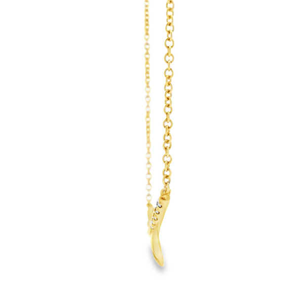 18K Yellow Gold Feather Diamond Pendant Image 4 Monarch Jewelry Winter Park, FL