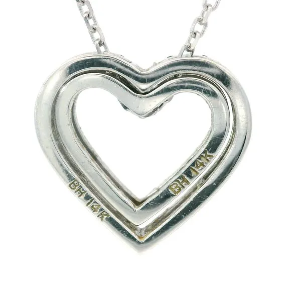 14K Yellow Gold Diamond Heart Pendant Image 4 Monarch Jewelry Winter Park, FL