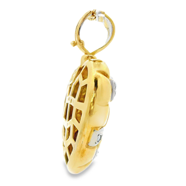 18K Yellow Gold Heart Diamond Pendant Image 4 Monarch Jewelry Winter Park, FL