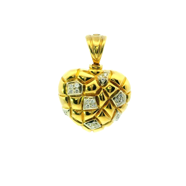 18K Yellow Gold Diamond Heart Pendant Monarch Jewelry Winter Park, FL