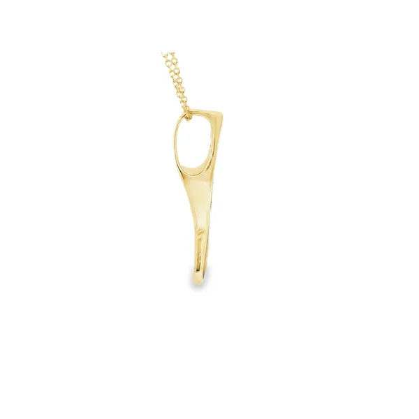 14K Yellow Gold Diamond Whale Tail Pendant Image 3 Monarch Jewelry Winter Park, FL