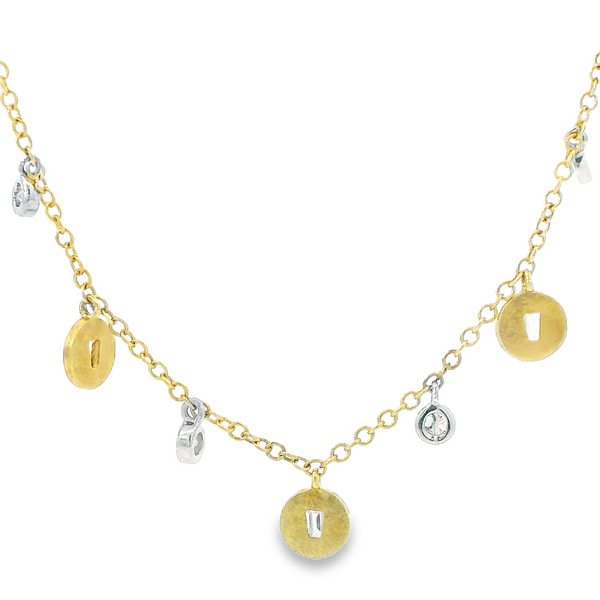 14K Yellow Gold Dangling Station Necklace with 0.25Ct Total Diamond Weight Image 2 Monarch Jewelry Winter Park, FL