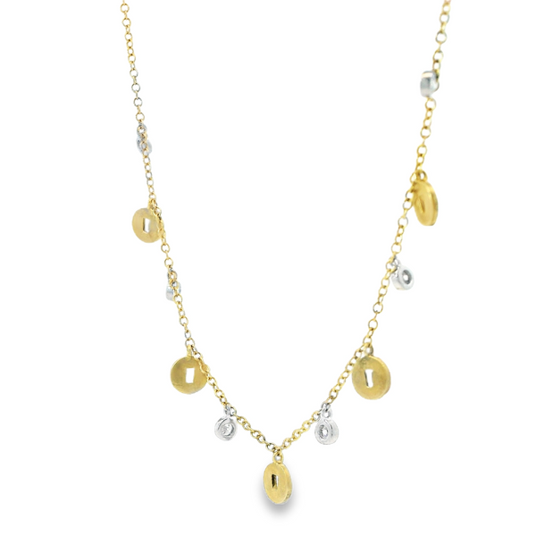 14K Yellow Gold Dangling Station Necklace with 0.25Ct Total Diamond Weight Image 3 Monarch Jewelry Winter Park, FL
