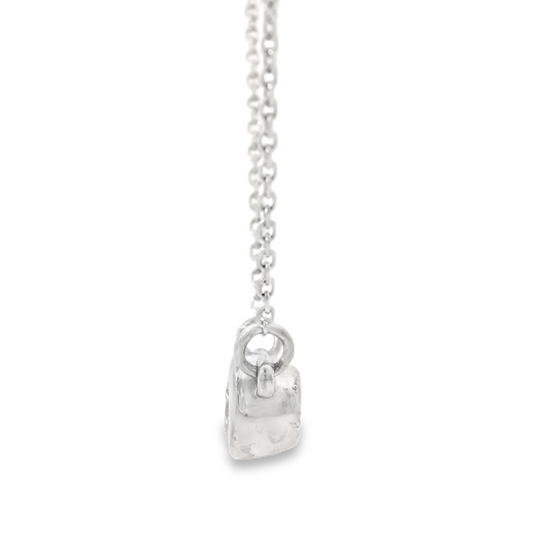 Bezel Necklace with Round Diamond in 14K White Gold Image 3 Monarch Jewelry Winter Park, FL