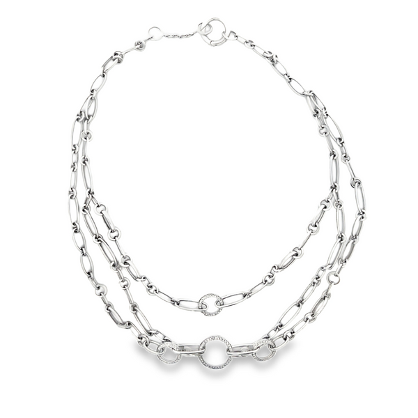 18k white gold multi strand necklace with .58cttw diamonds VS1 G by Di Modolo 165-00179 Image 2 Monarch Jewelry Winter Park, FL