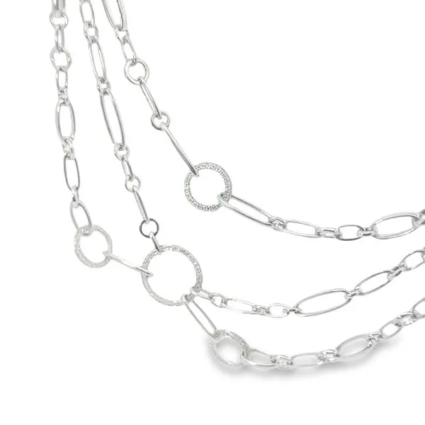 18k white gold multi strand necklace with .58cttw diamonds VS1 G by Di Modolo 165-00179 Image 3 Monarch Jewelry Winter Park, FL