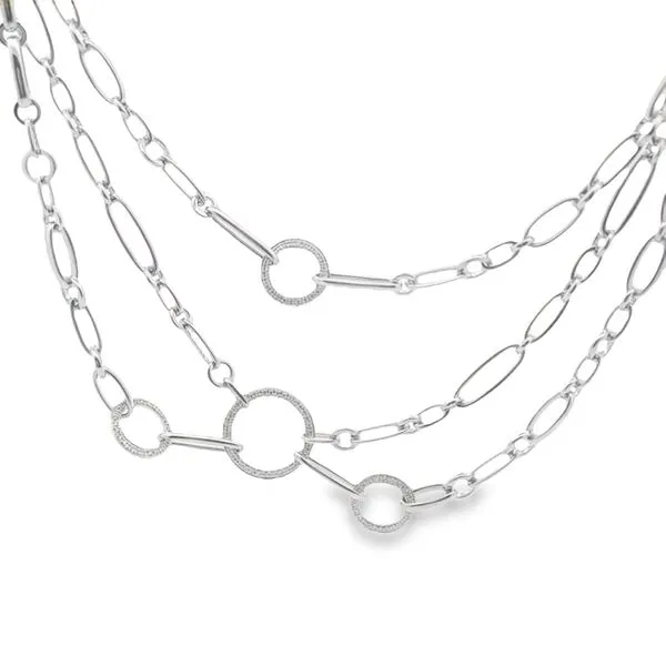 18k white gold multi strand necklace with .58cttw diamonds VS1 G by Di Modolo 165-00179 Monarch Jewelry Winter Park, FL