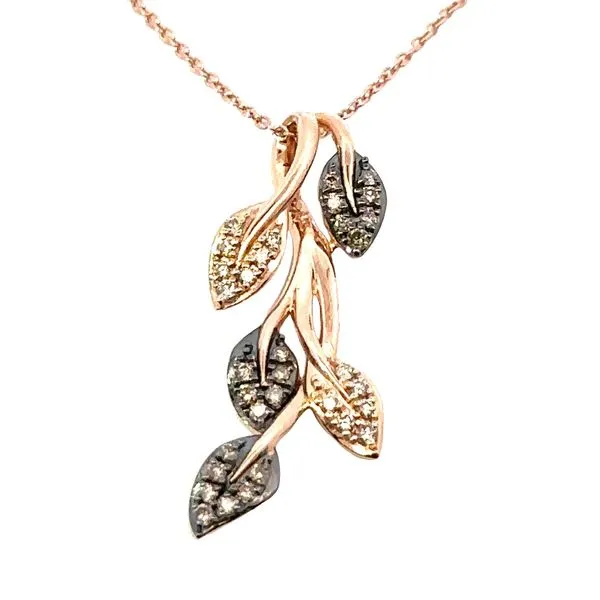 14KR 0.30ctw Levian Leaf Necklace with Brown Diamodns 165-00187 Image 2 Monarch Jewelry Winter Park, FL