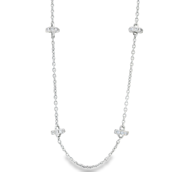 18Karat White Gold Station Necklace, 0.80ctw 165-00193 Monarch Jewelry Winter Park, FL