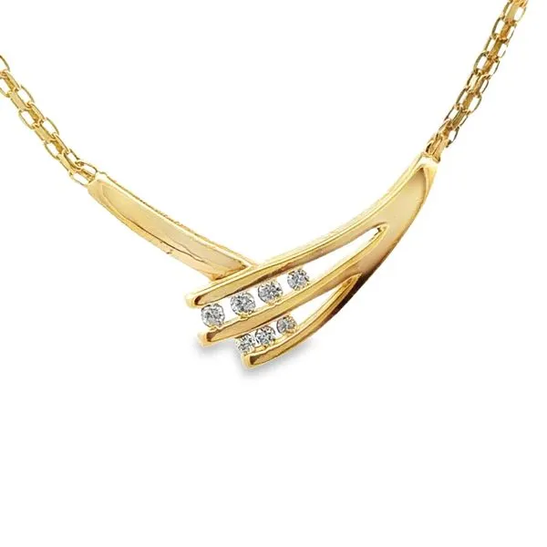 0.20cttw 14Karat Yellow Gold Chevron Necklace 165-00194 Image 2 Monarch Jewelry Winter Park, FL