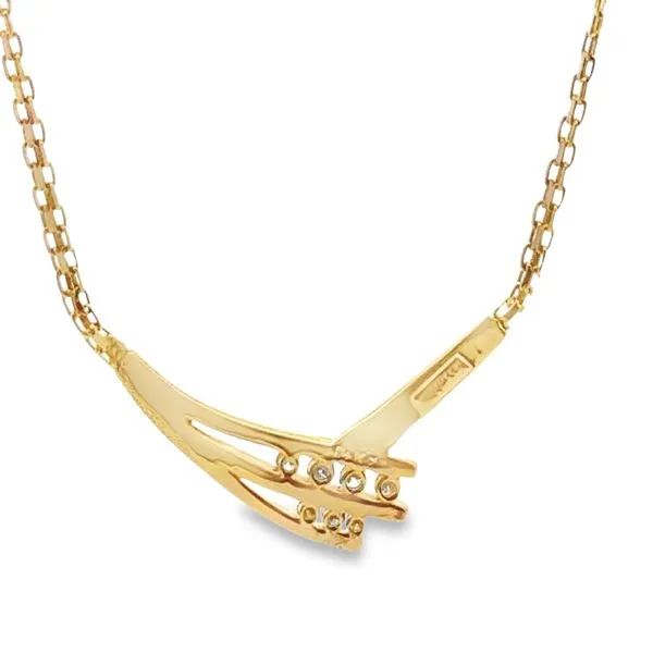 0.20cttw 14Karat Yellow Gold Chevron Necklace 165-00194 Image 5 Monarch Jewelry Winter Park, FL