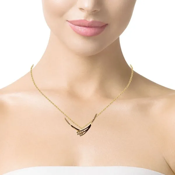 0.20cttw 14Karat Yellow Gold Chevron Necklace 165-00194 Monarch Jewelry Winter Park, FL
