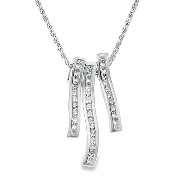 14K White Gold Bar Necklace Image 4 Monarch Jewelry Winter Park, FL