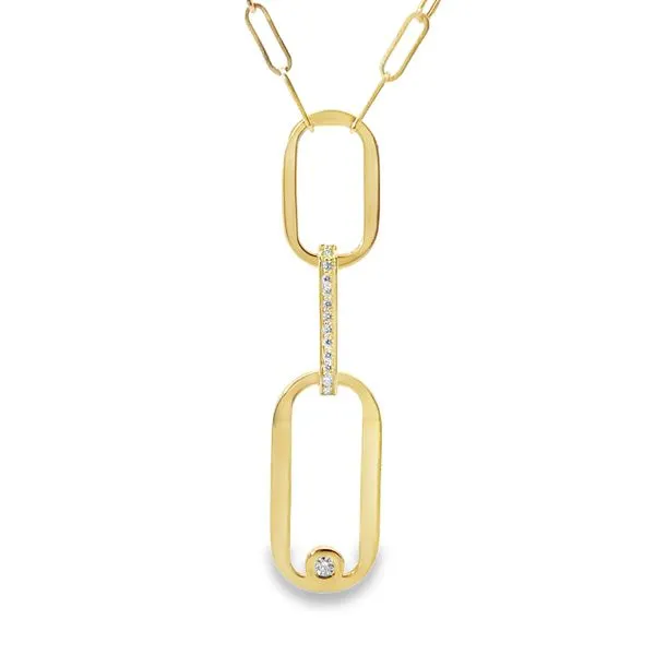 14K Yellow Gold Lariat Necklace with Round Diamonds Monarch Jewelry Winter Park, FL