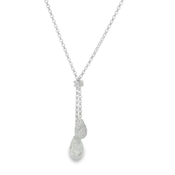 18K White Gold Diamond Lariat Necklace Image 4 Monarch Jewelry Winter Park, FL
