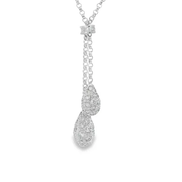 18K White Gold Diamond Lariat Necklace Monarch Jewelry Winter Park, FL