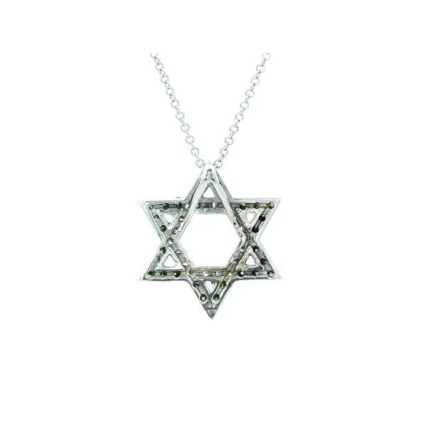 14K White Gold Star of David Diamond Necklace Image 4 Monarch Jewelry Winter Park, FL