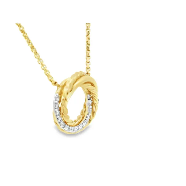 18K Yellow Gold Diamond Crossover Necklace Image 2 Monarch Jewelry Winter Park, FL