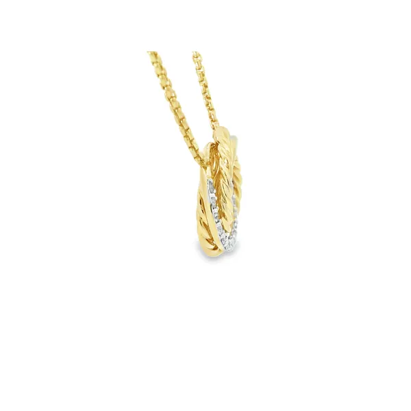 18K Yellow Gold Diamond Crossover Necklace Image 3 Monarch Jewelry Winter Park, FL