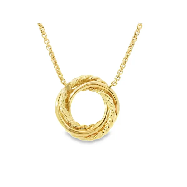 18K Yellow Gold Diamond Crossover Necklace Image 5 Monarch Jewelry Winter Park, FL
