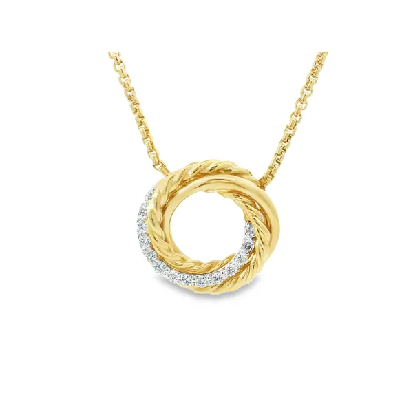 18K Yellow Gold Diamond Crossover Necklace Monarch Jewelry Winter Park, FL