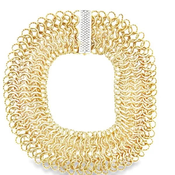 18K Yellow Gold Estate Diamond Collar Necklace Image 2 Monarch Jewelry Winter Park, FL