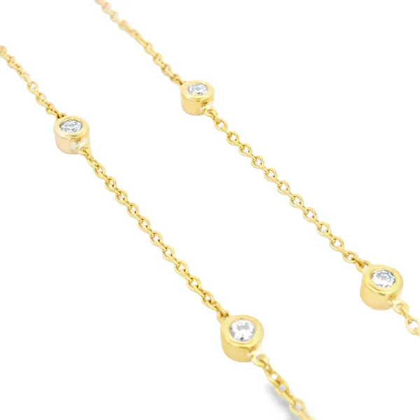 14K Yellow Gold Diamond Station Necklace Image 3 Monarch Jewelry Winter Park, FL