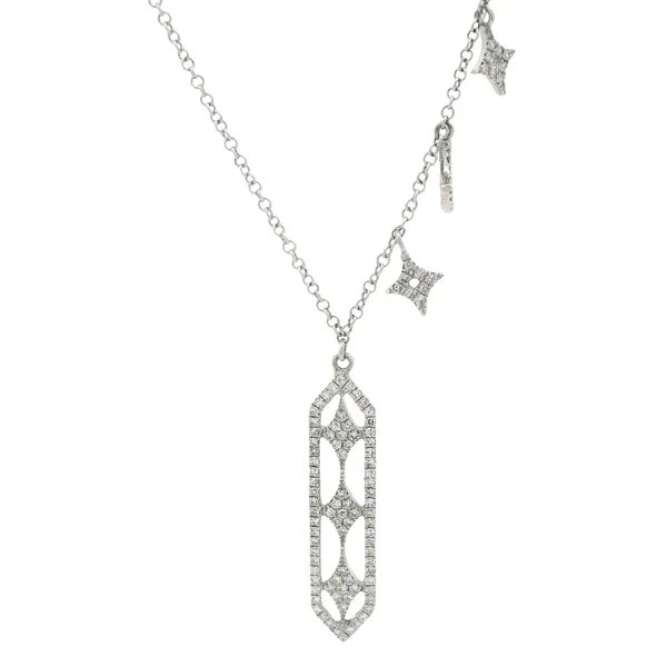 14Karat White Gold Diamond Necklace Image 2 Monarch Jewelry Winter Park, FL