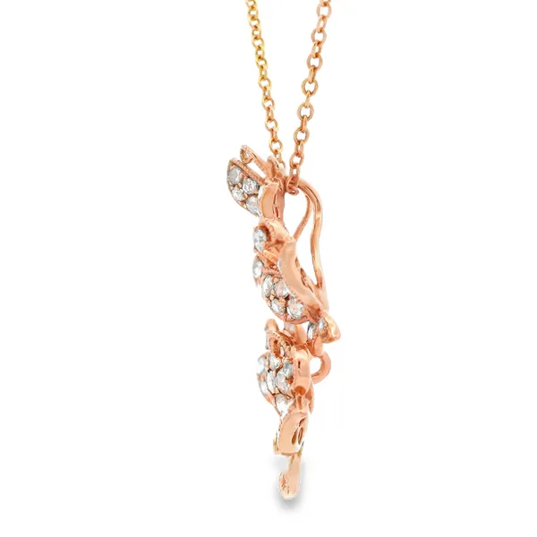 Diamond Butterfly Necklace, 14K Rose Gold Image 3 Monarch Jewelry Winter Park, FL