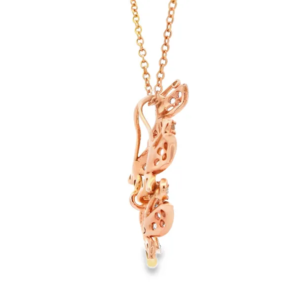 Diamond Butterfly Necklace, 14K Rose Gold Image 4 Monarch Jewelry Winter Park, FL