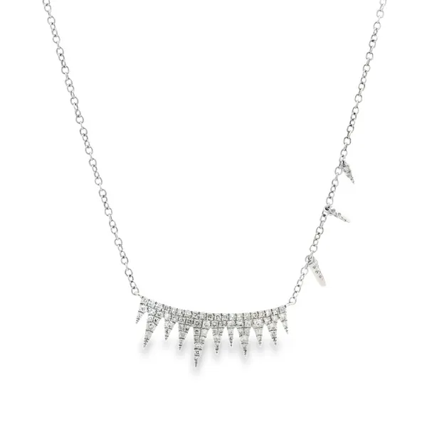 Diamond Station Necklace, 14K White Gold Image 2 Monarch Jewelry Winter Park, FL