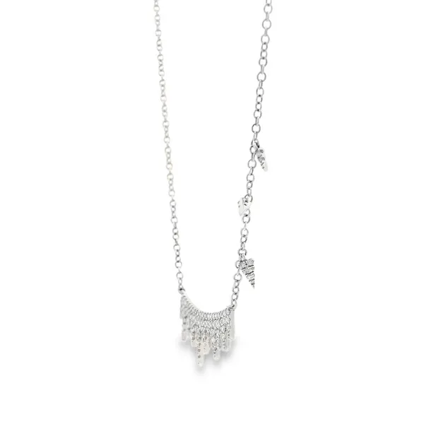 Diamond Station Necklace, 14K White Gold Image 3 Monarch Jewelry Winter Park, FL