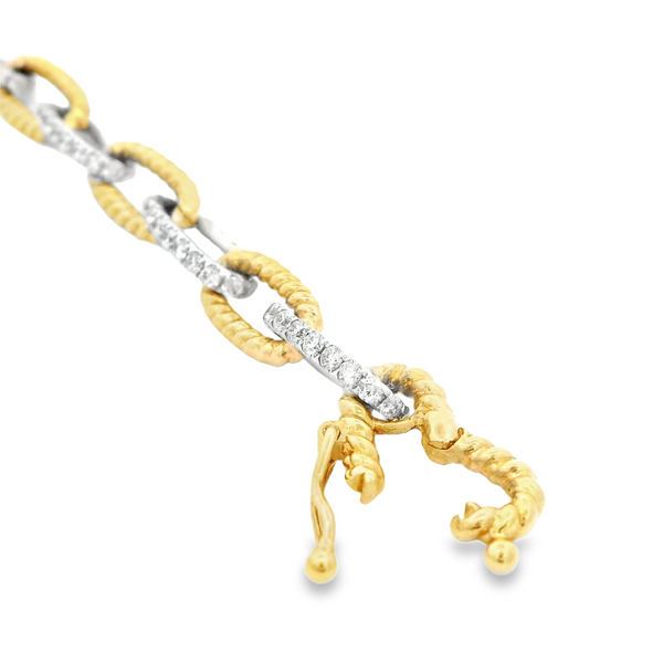 Two Tone 14K Oval Link Diamond Bracelet Monarch Jewelry Winter Park, FL