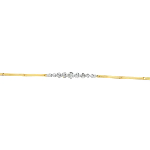 14K Yellow Gold Diamond Bar Link Bracelet Image 4 Monarch Jewelry Winter Park, FL