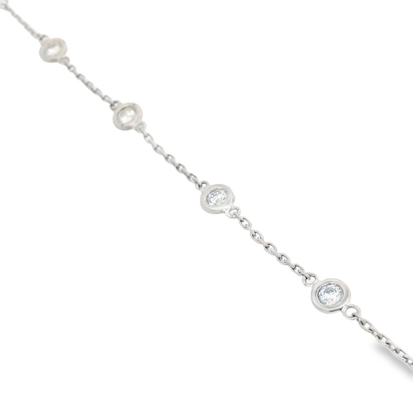 14K White Gold Diamond Station Bracelet Image 2 Monarch Jewelry Winter Park, FL