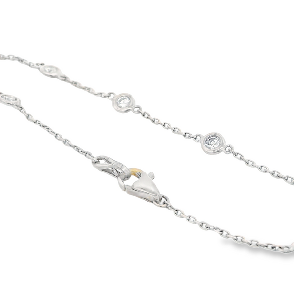 14K White Gold Diamond Station Bracelet Image 3 Monarch Jewelry Winter Park, FL