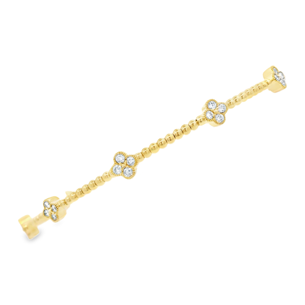 14KY 0.33ctw Bangle Bracelet wtih Flower Motif 170-00117 Image 2 Monarch Jewelry Winter Park, FL