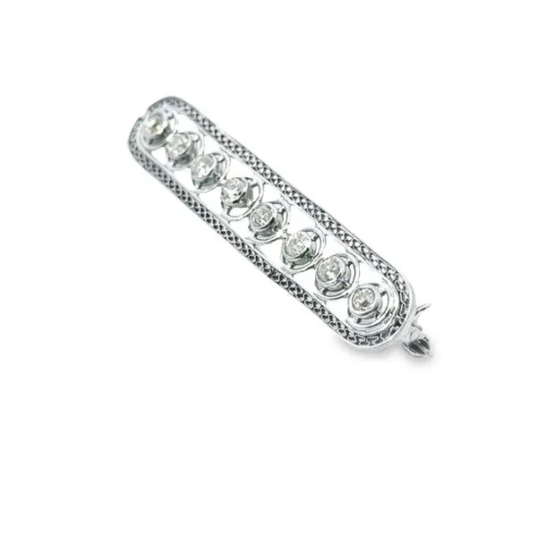 14KW Bar Pin w/ 0.60ctw Old Mind Cut Diamonds 195-00015 Image 2 Monarch Jewelry Winter Park, FL