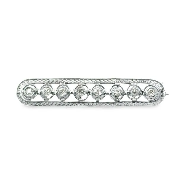 14KW Bar Pin w/ 0.60ctw Old Mind Cut Diamonds 195-00015 Monarch Jewelry Winter Park, FL