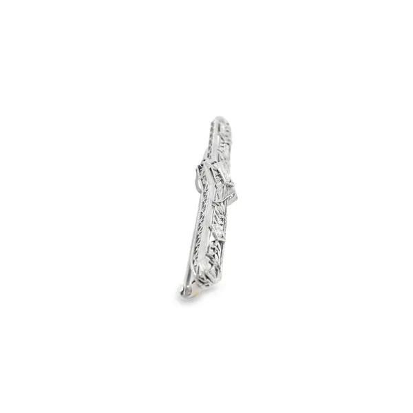 14K White Gold Estate Art Deco Diamond Pin Image 4 Monarch Jewelry Winter Park, FL