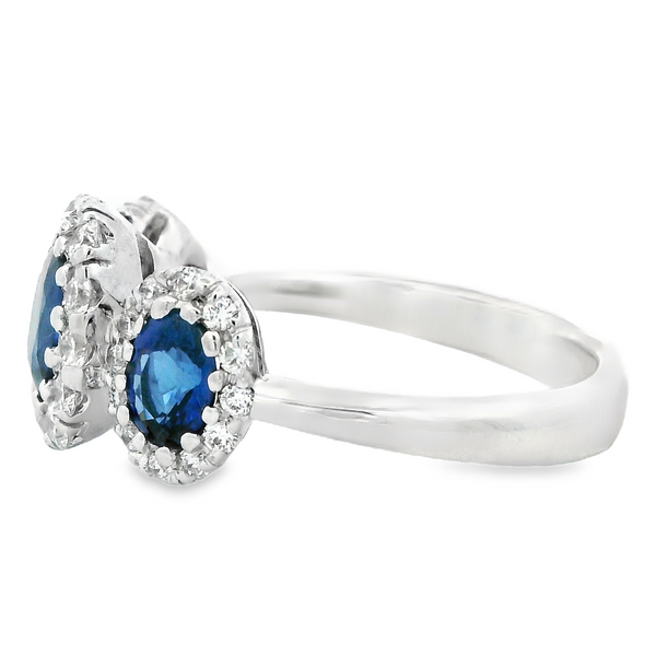 18K White Gold Sapphire Diamond Fashion Ring Image 3 Monarch Jewelry Winter Park, FL