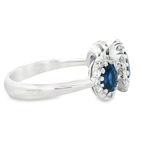 18K White Gold Sapphire Diamond Fashion Ring Image 4 Monarch Jewelry Winter Park, FL