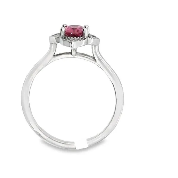 Pink Tourmaline and Diamond White Gold Vintage Style Ring Image 3 Monarch Jewelry Winter Park, FL
