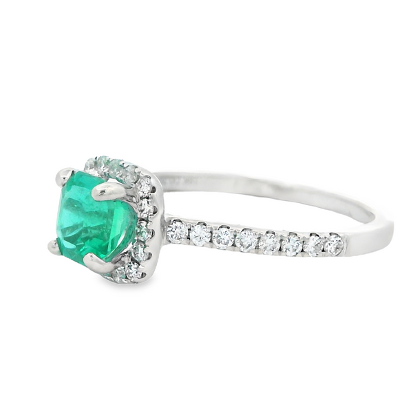 18K White Emerald Cut Halo Fashion Ring Image 2 Monarch Jewelry Winter Park, FL