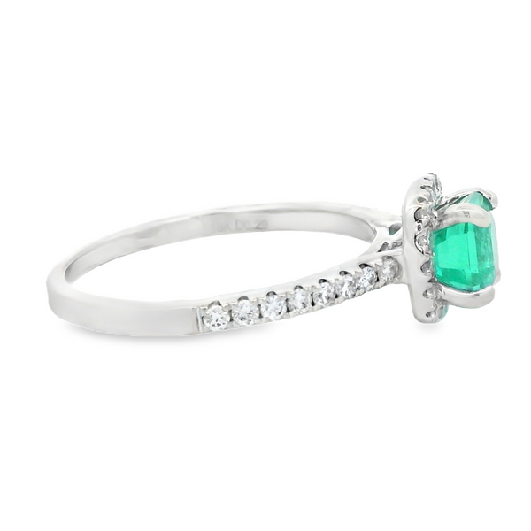18K White Emerald Cut Halo Fashion Ring Image 4 Monarch Jewelry Winter Park, FL