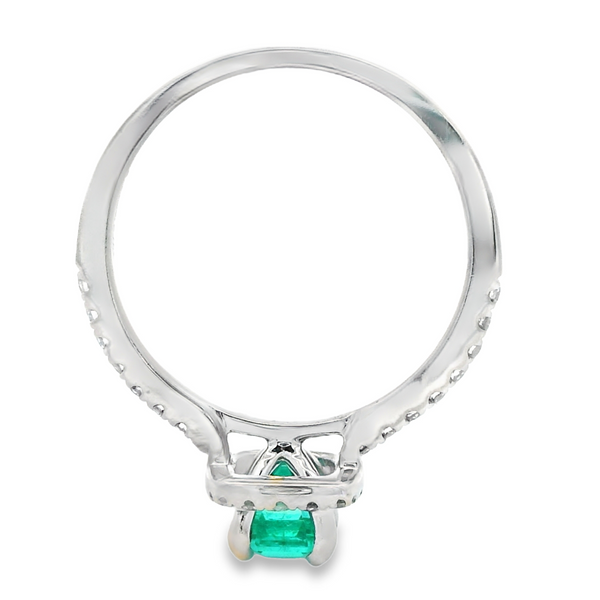 18K White Emerald Cut Halo Fashion Ring Image 5 Monarch Jewelry Winter Park, FL