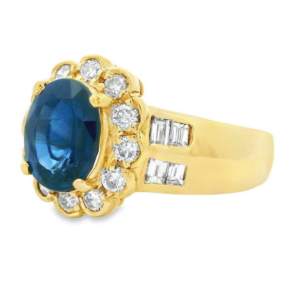 18K Yellow Sapphire Halo Fashion Ring Image 2 Monarch Jewelry Winter Park, FL