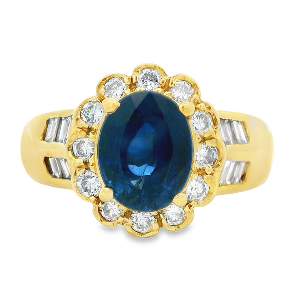 18K Yellow Sapphire Halo Fashion Ring Monarch Jewelry Winter Park, FL